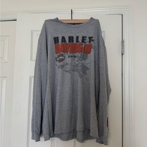 Harley-Davidson Gray Tee with Orange & Black Logo